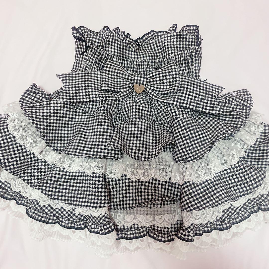 新品タグ付♡リズリサ♡ レースアップティアードスカパン♡グレー♡