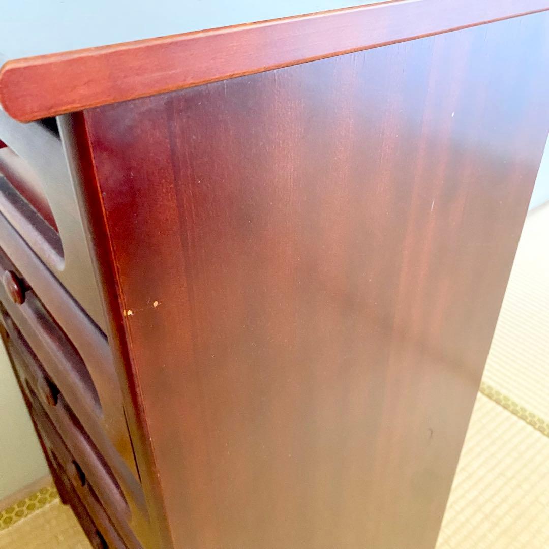 オールドカリモク/karimoku /5段チェスト/ワインローズ/引き出し/家具