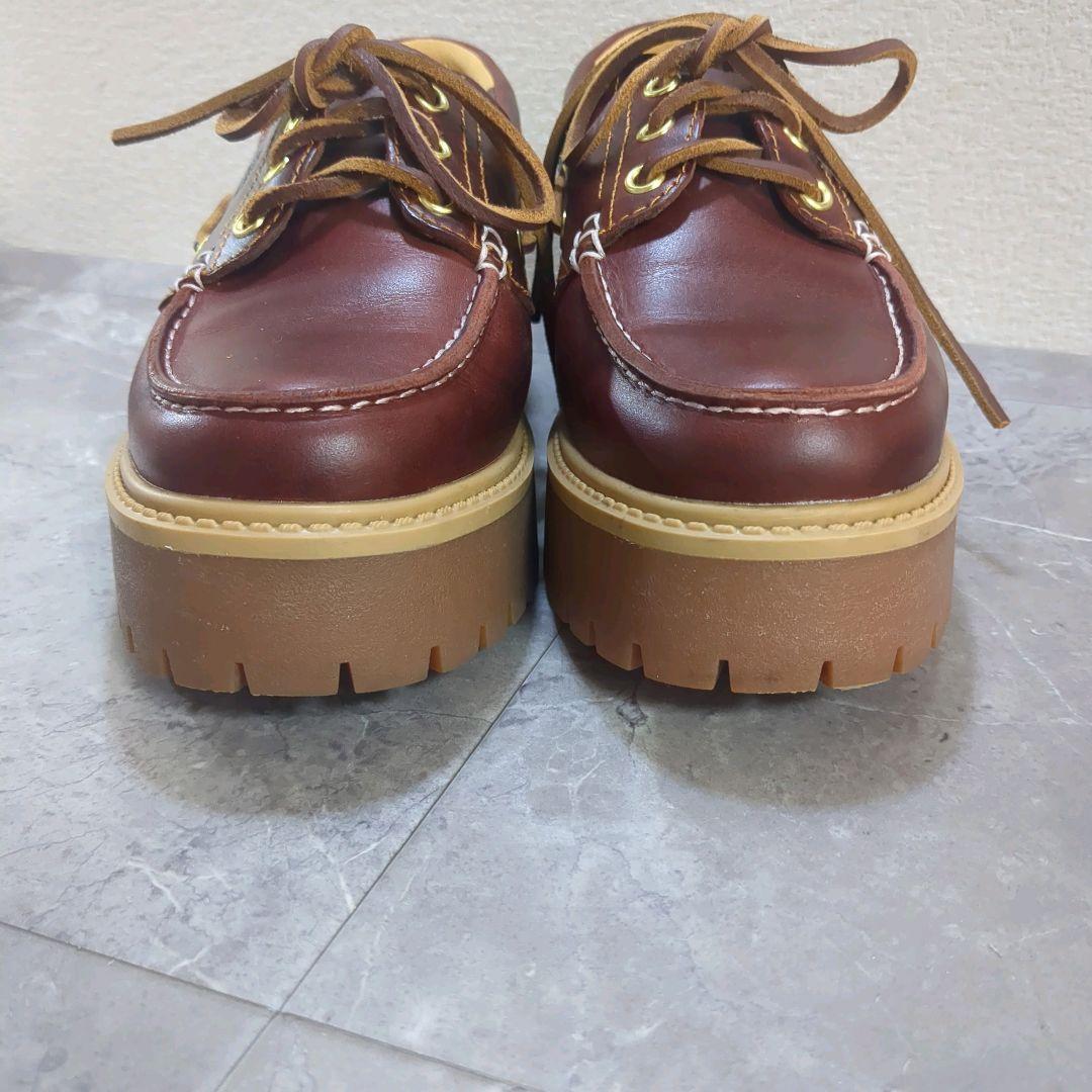 美品☆24㎝ Timberland ストーン ストリート ボート 厚底 モカシン