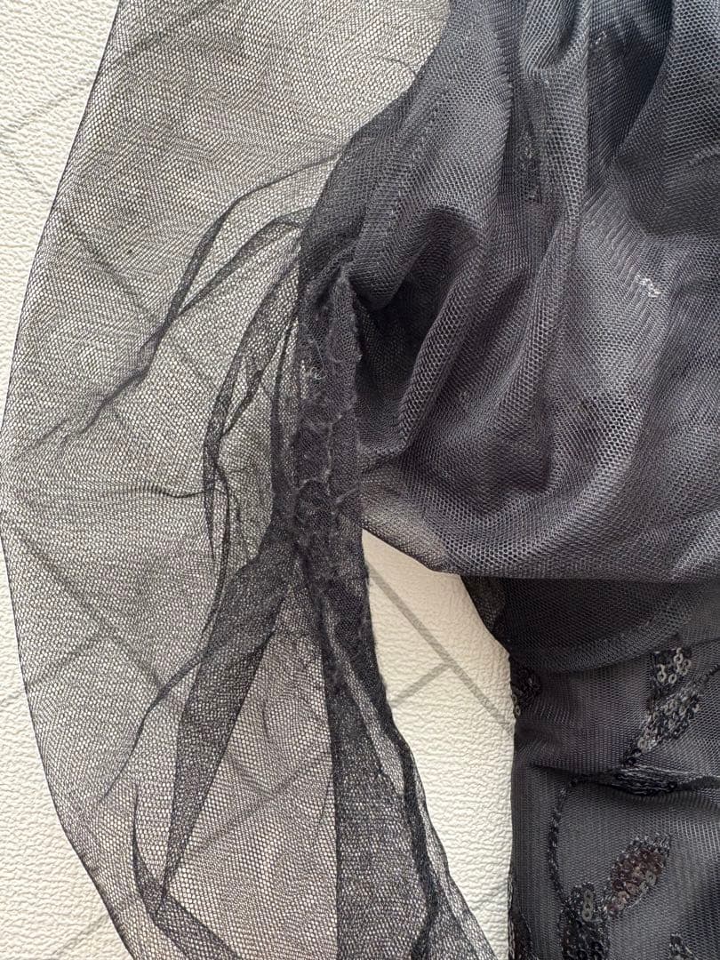 Mサイズ【LEJA】チュールロングスリーブリーフIラインドレスワンピース