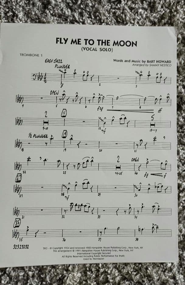 ボーカル　ビッグバンド譜面：FLY ME TO THE MOON