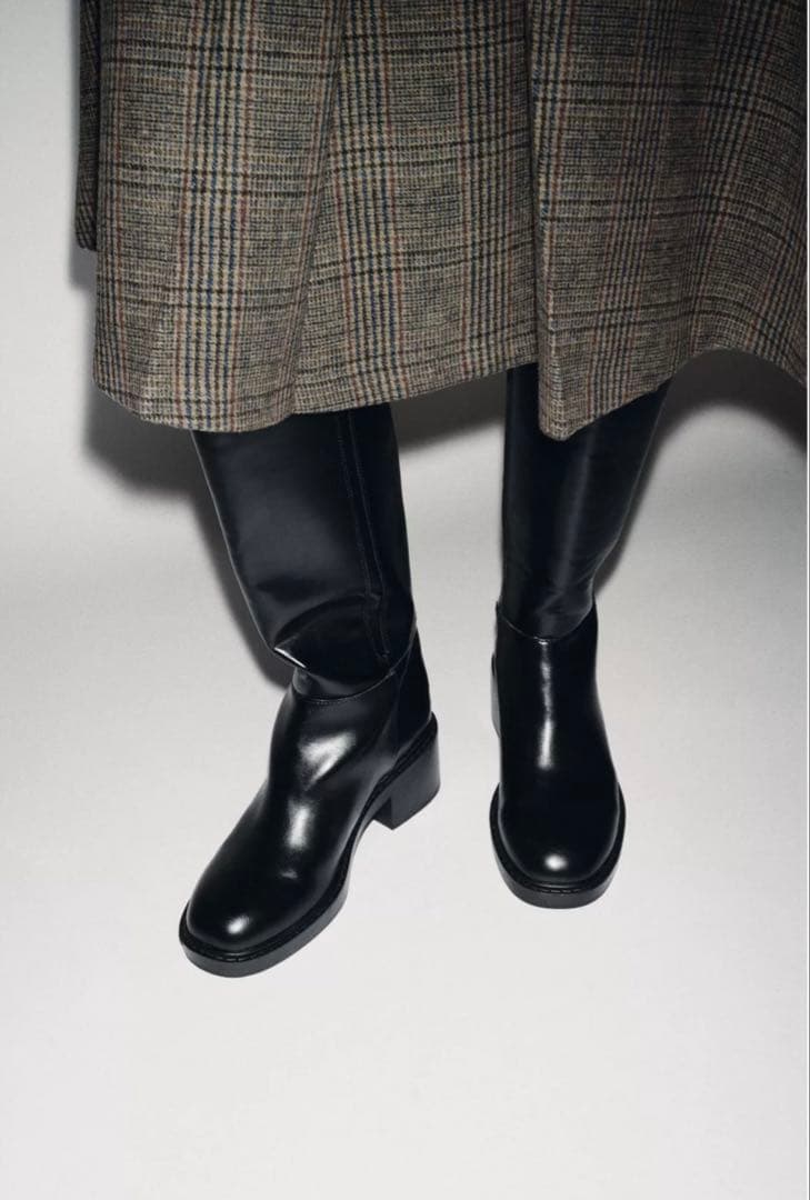 ZARA ブロックヒールブーツ 36