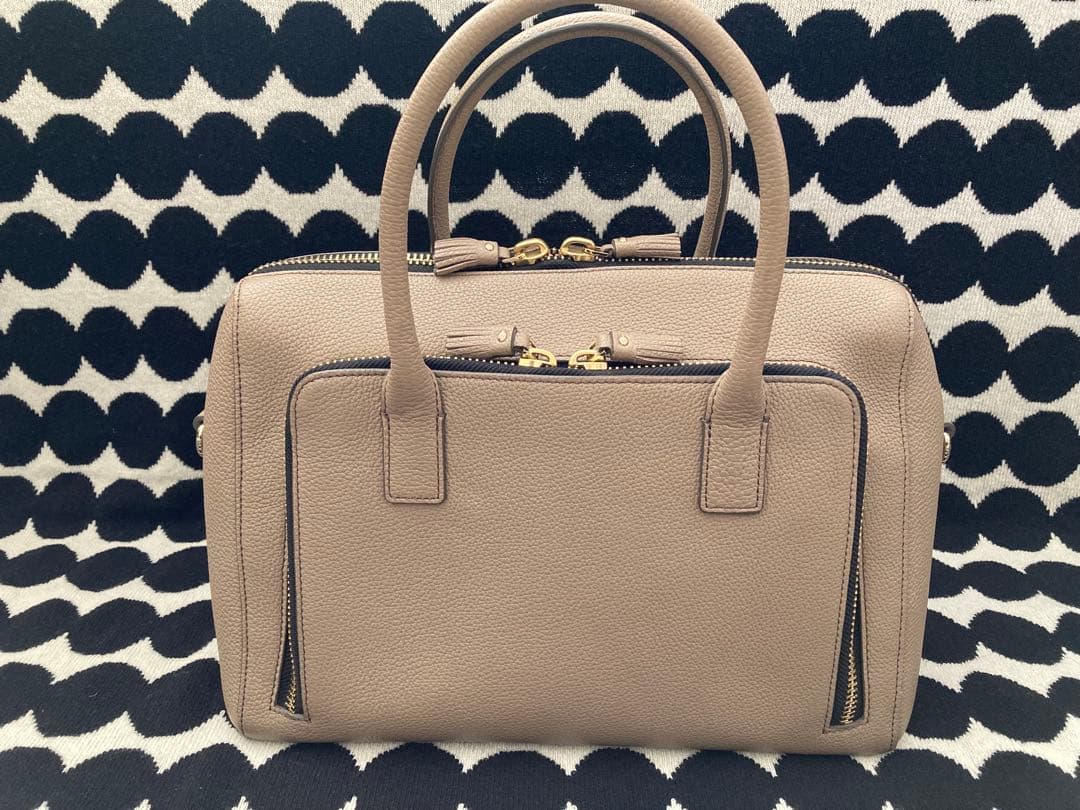 アニヤハインドマーチ maxi zip top handle バッグ　グレージュ