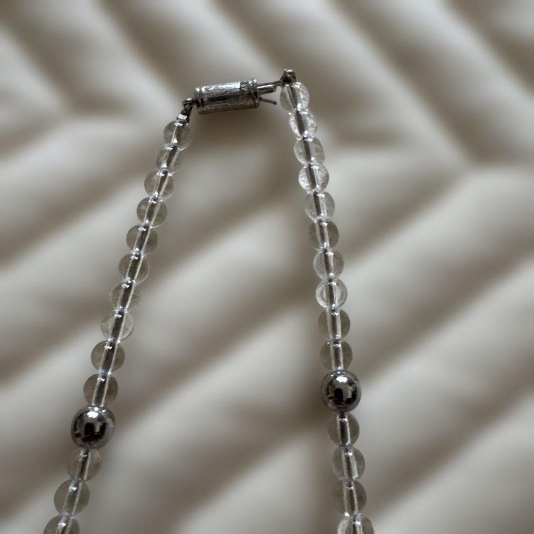 クリアビーズ と水晶ネックレス