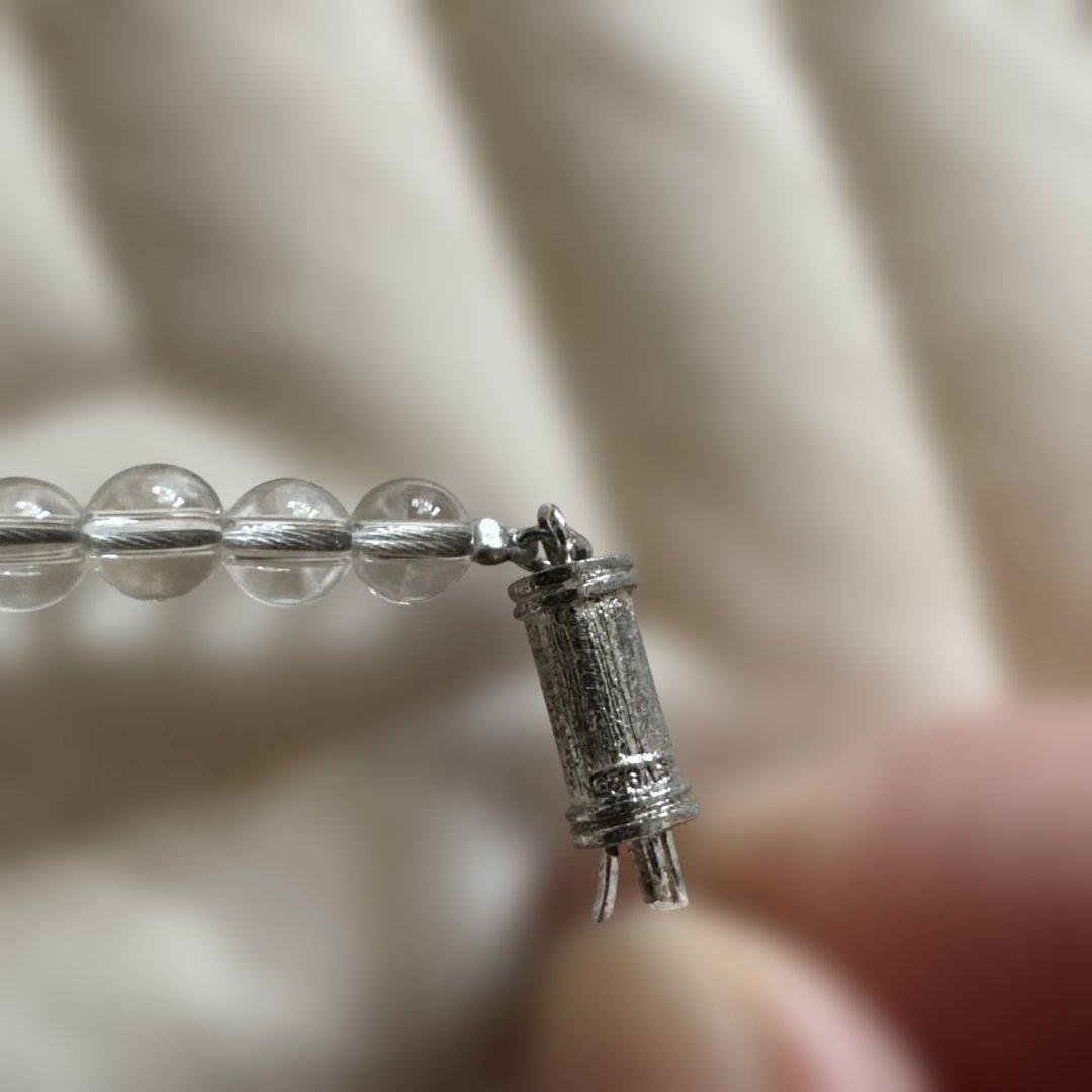 クリアビーズ と水晶ネックレス