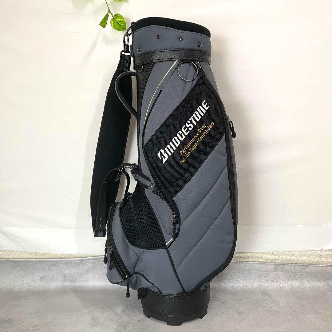 良品✨ブリヂストン キャディバッグ グレー フード×シャフトガード3本付き 軽量