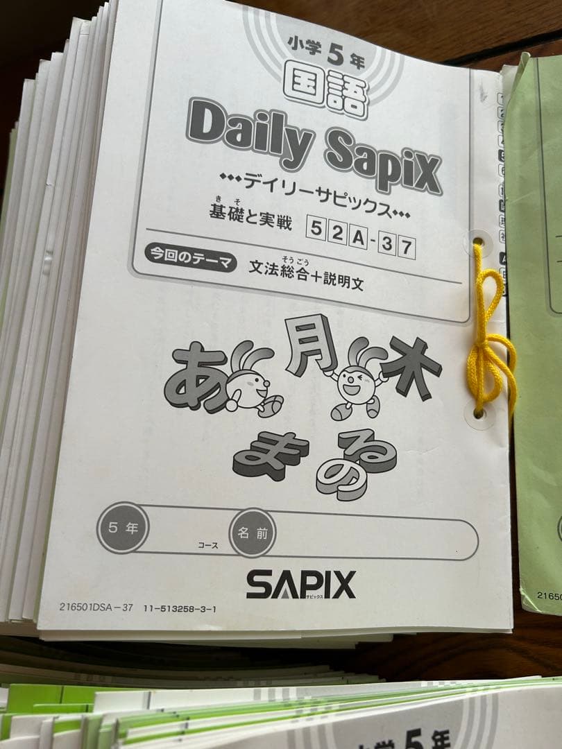 サピックス SAPIX 小学5年 国語 デイリー春期夏期冬期フルセッ2016年