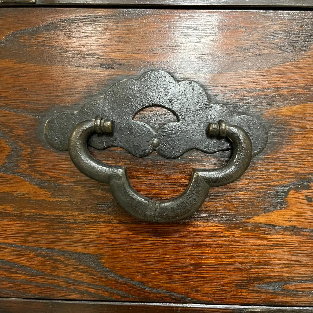 送料込み 時代物 車箪笥 龍金具 箪笥 船箪笥 和箪笥 和家具