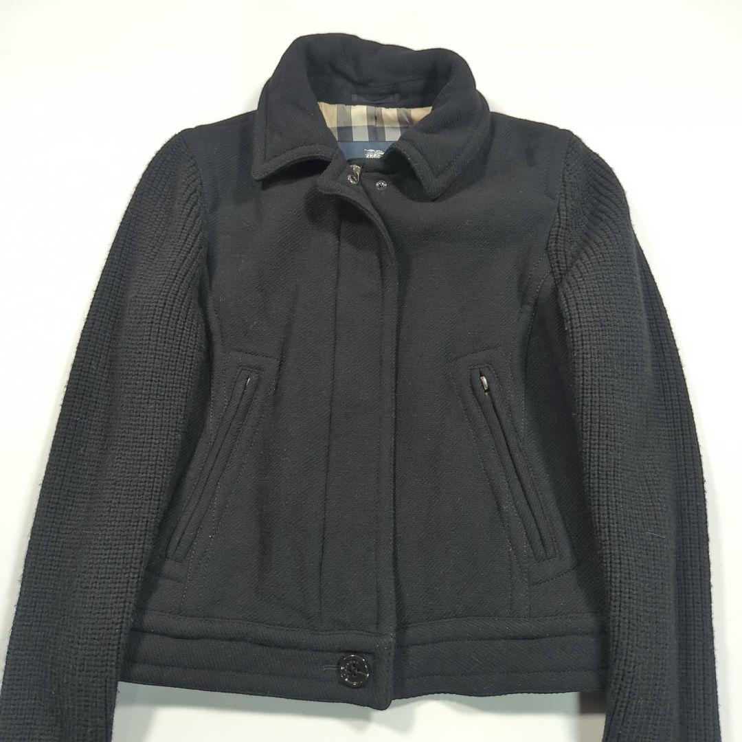 バーバリーロンドン ニットジップアップパーカー ブルゾン ノバ メガチェック 黒