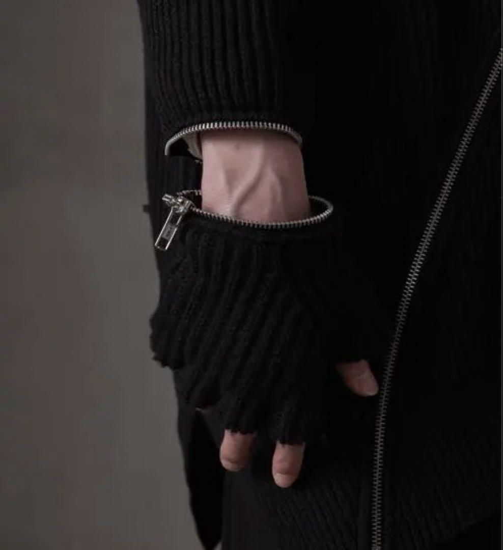 GRANCY ジップデザインアシンメトリーニット　Mサイズ