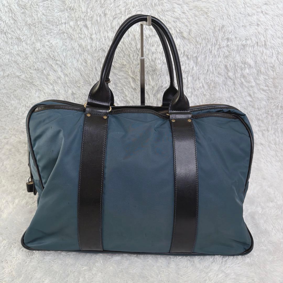 高級✨ Felisi ビジネスバック 本革 ブルー A4 大容量 ナイロン