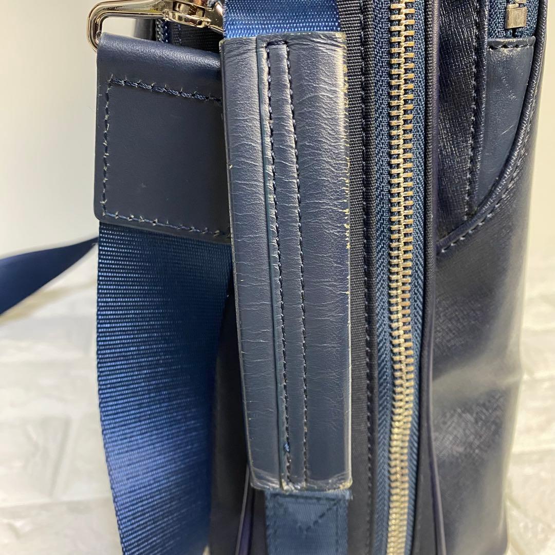 シーケーカルバンクライン　ビジネスバッグ　3WAY ネイビー　レザー　ロゴ