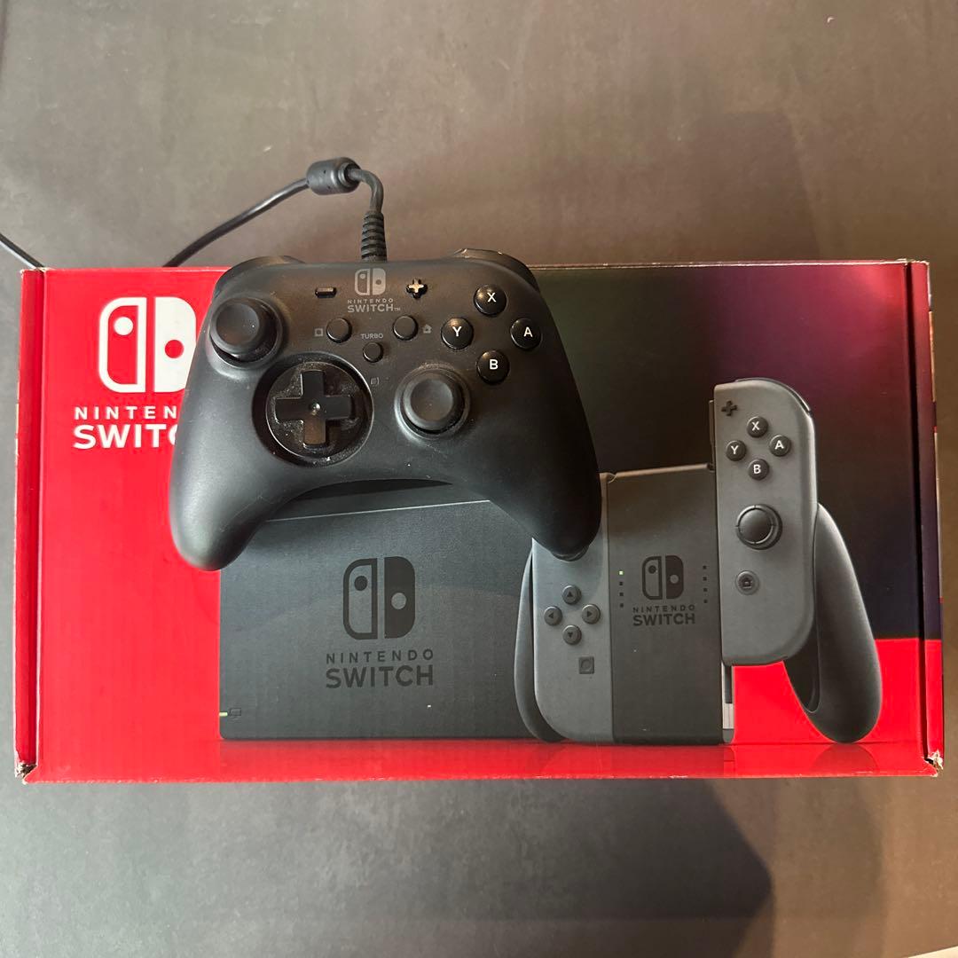 Nintendo Switch 本体 グレー+ コントローラー有線