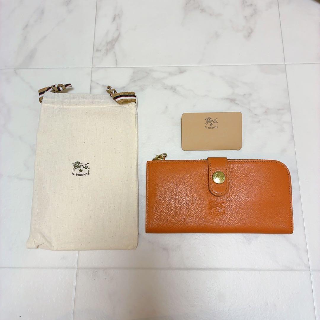✨新品✨IL BISONTE L字ファスナー 長財布 ロングウォレット キャメル