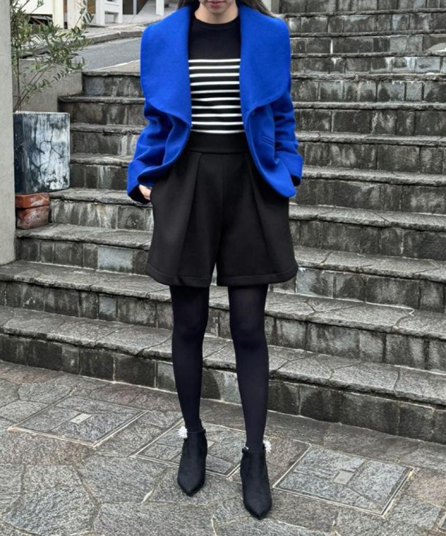 【極美品】JENNEジェンヌ 日本製美ラインストレッチキュロット