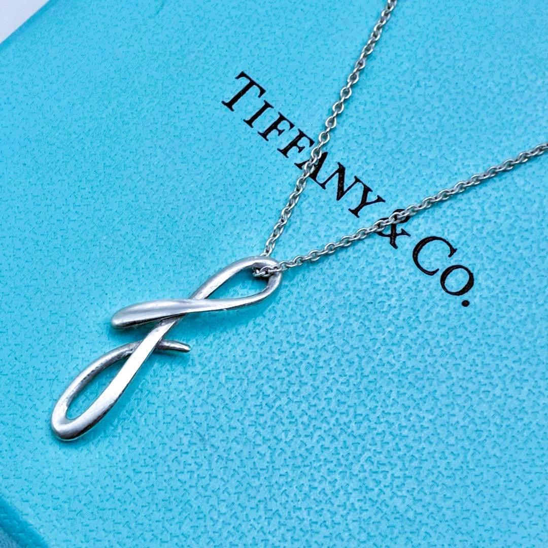 【美品】ティファニー　イニシャル　レター　F　f　ネックレス　シルバー　希少