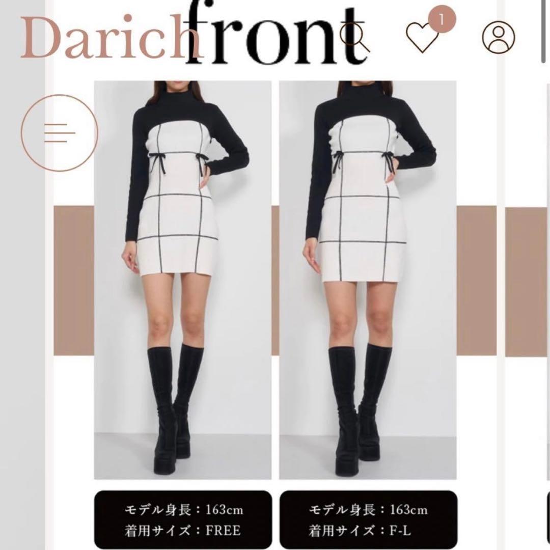 Darich ドッキングリボンデザインニットミニワンピース FREE-L