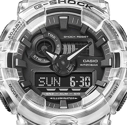 Gショック透明クリアスケルトン腕時計GA-700SKE-7AメンズG-SHOCK