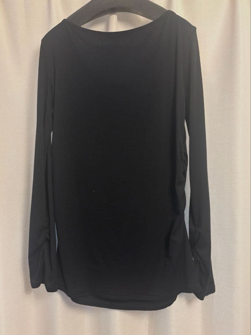 今季plage wool drape longTシャツ ブラック ニット ウール