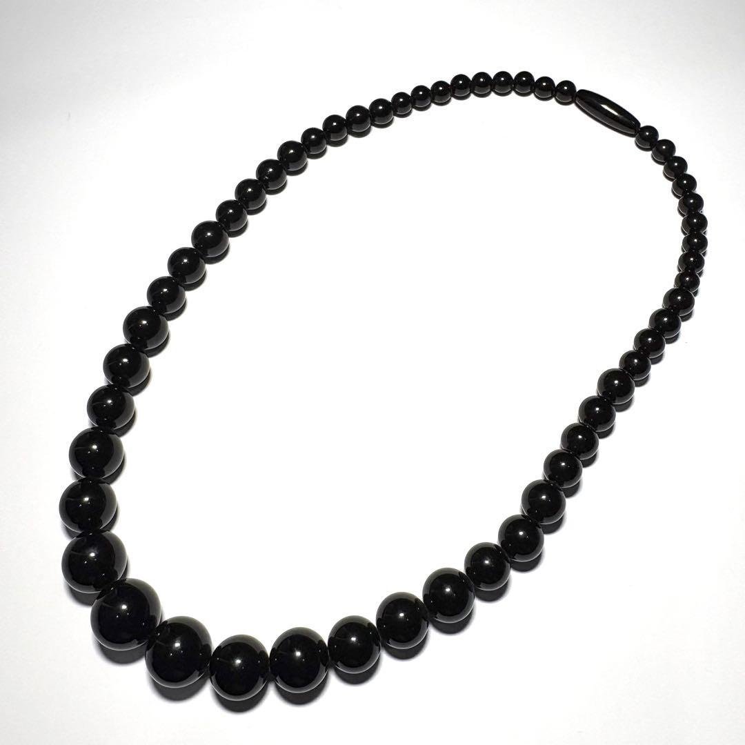s*2様 本鼈甲 ネックレス グラデーション珠 43cm 黒鼈甲 天然素材