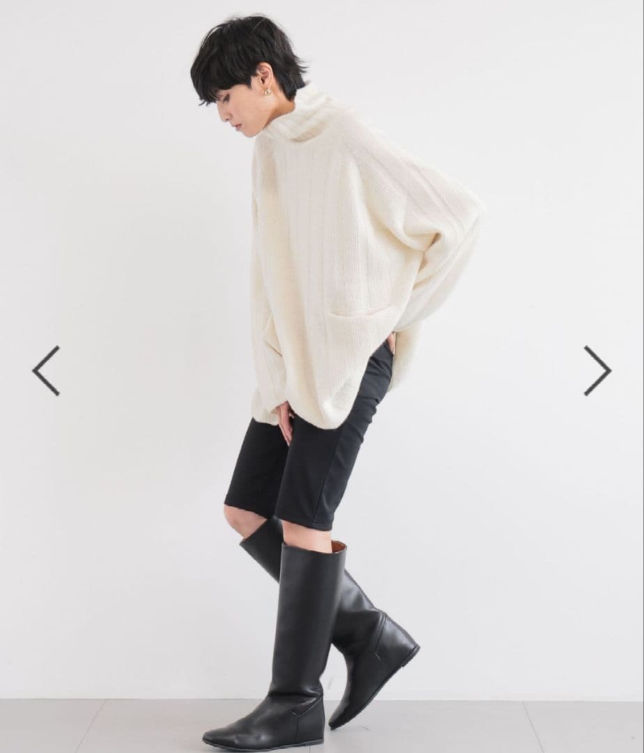 【Mazell】インヒールワイドシャフトロングブーツ Mサイズ(23.5) 新品