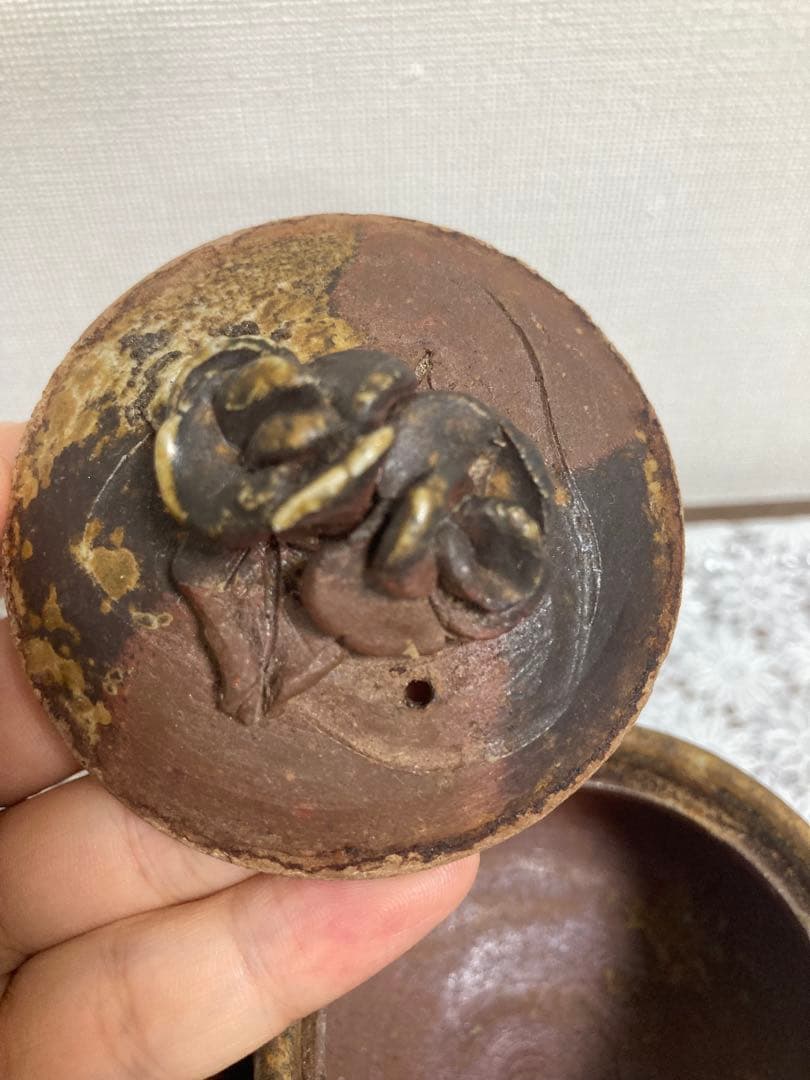 あ*い様 備前焼　奥本健一 宝瓶 牡丹摘宝瓶　茶道具