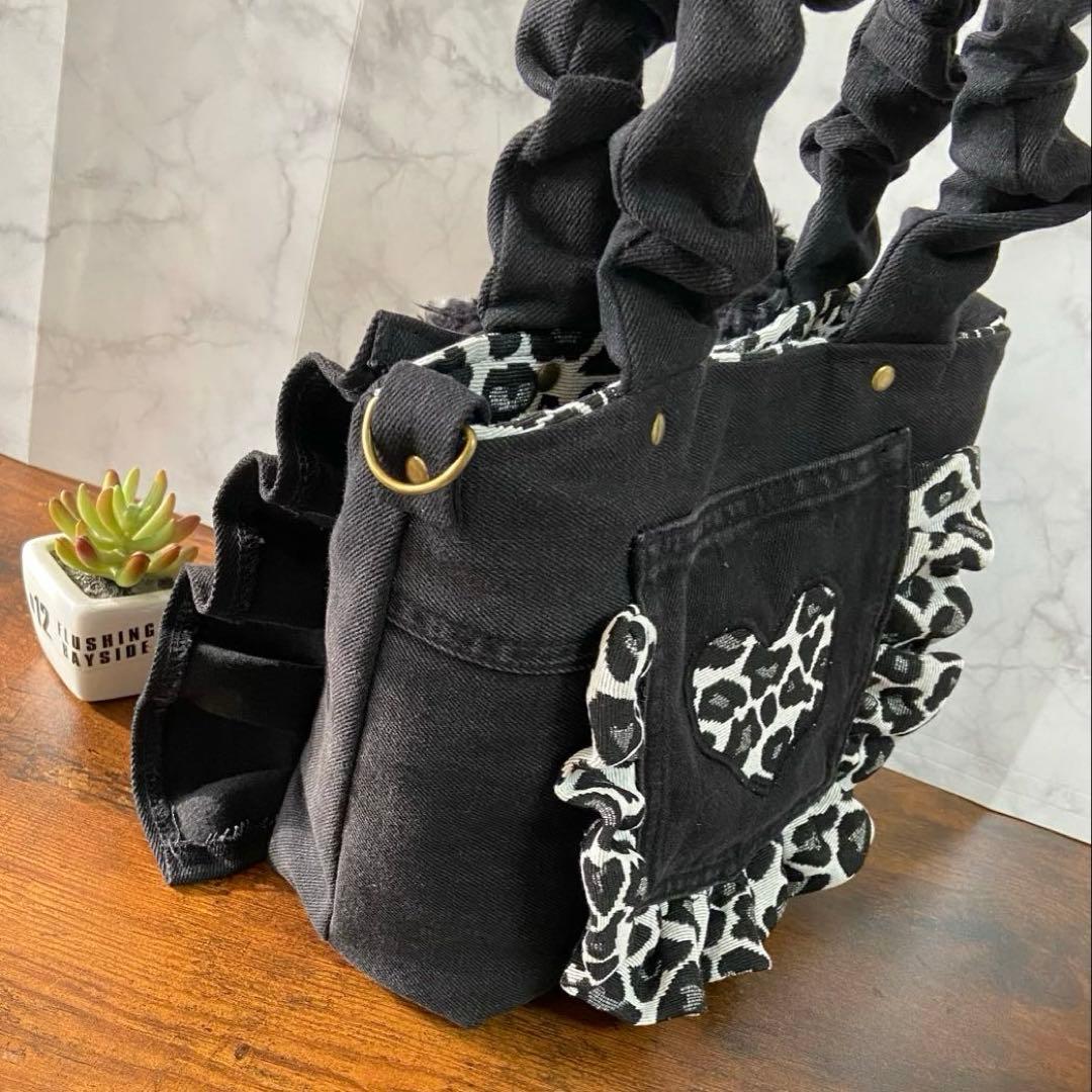 喜*ん様 コヤンイサムチョン 【デニムリメイク】フリルバッグ ハンドメイド