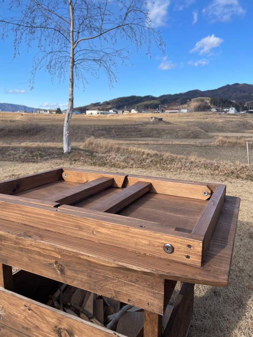 アウトドアテーブル　折りたたみ式　ハンドメイド　ソロキャンプ　アンティーク