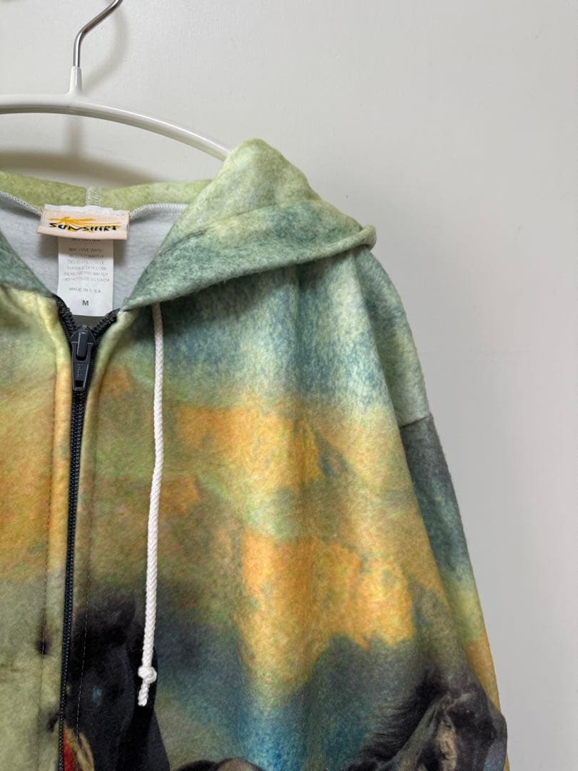 90s usa製 馬柄 ジップアップ フーディー スウェット itimi