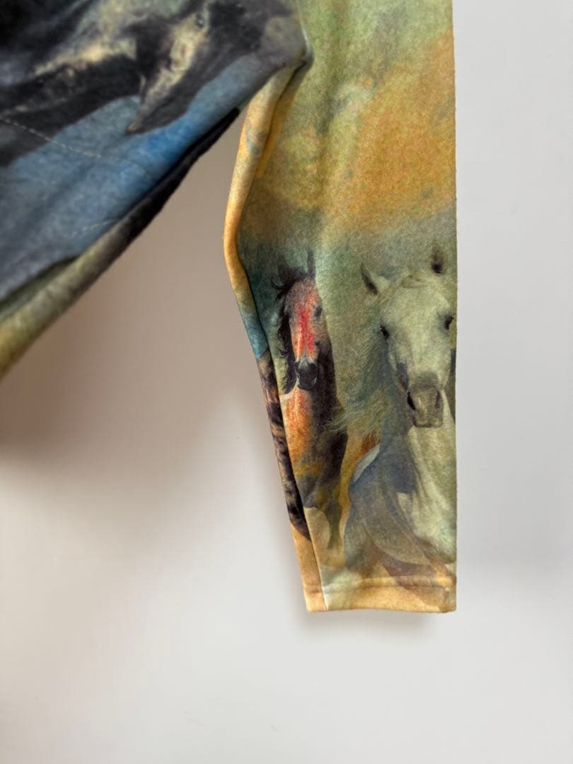 90s usa製 馬柄 ジップアップ フーディー スウェット itimi