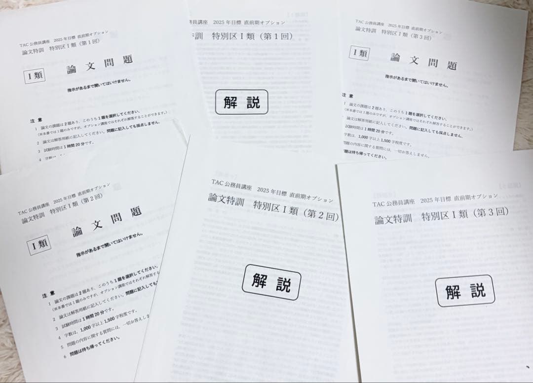 2025合格目標 TAC公務員試験対策　Vテキスト　講義ノート 模試 まとめ売り