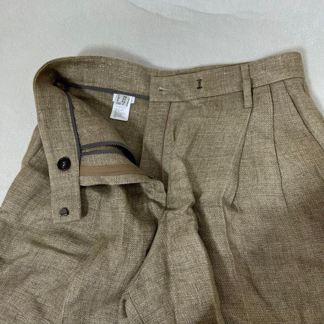 ブルネロクチネリ ハーフパンツ(L相当)リネン イタリア製 ツータック ラメ