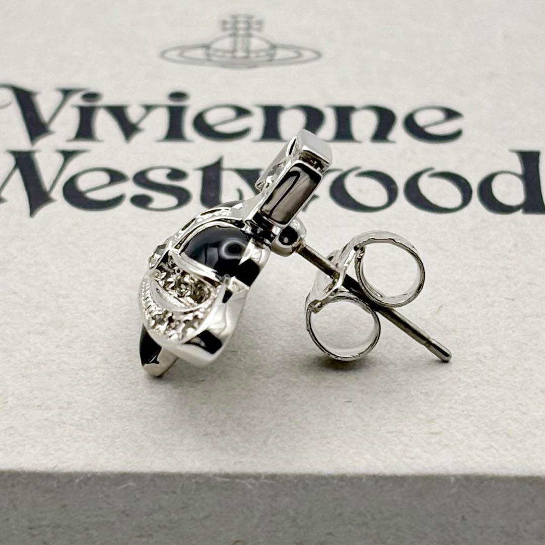 新品 ヴィヴィアンウエストウッド ディアマンテ ハート ピアス ブラック 片耳
