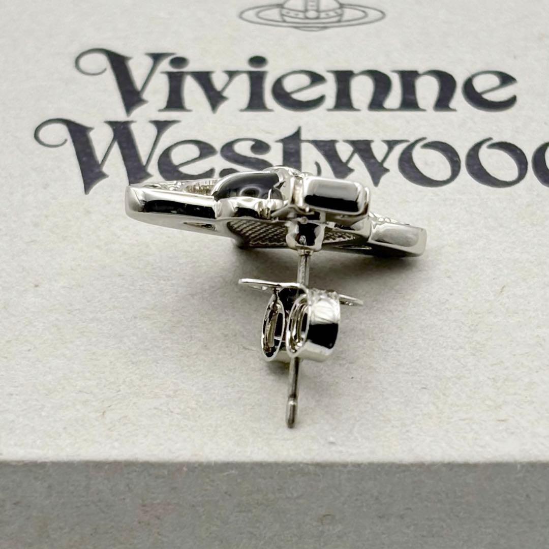 新品 ヴィヴィアンウエストウッド ディアマンテ ハート ピアス ブラック 片耳