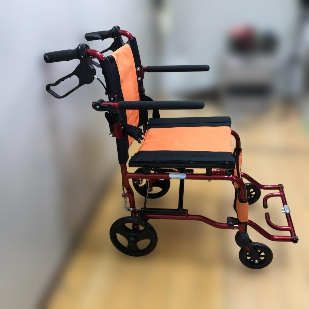 Nice Way 簡易車椅子 折りたたみ 介助ブレーキ 260124-1