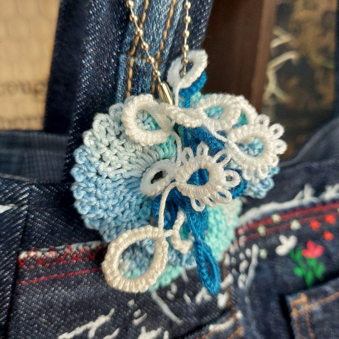 【MINMI】刺繍デニムバック　No.664　デニムリメイク