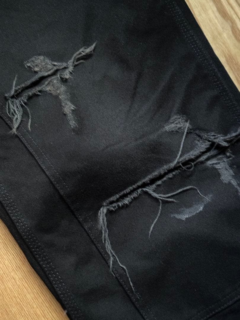 KAMIYA ダメージ加工 ペインターパンツ ダブルニー