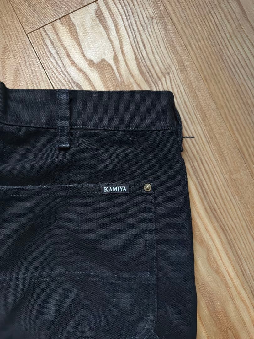 KAMIYA ダメージ加工 ペインターパンツ ダブルニー