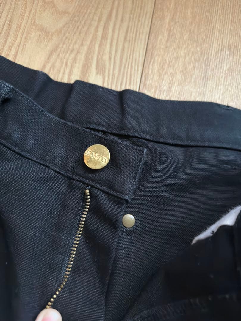 KAMIYA ダメージ加工 ペインターパンツ ダブルニー