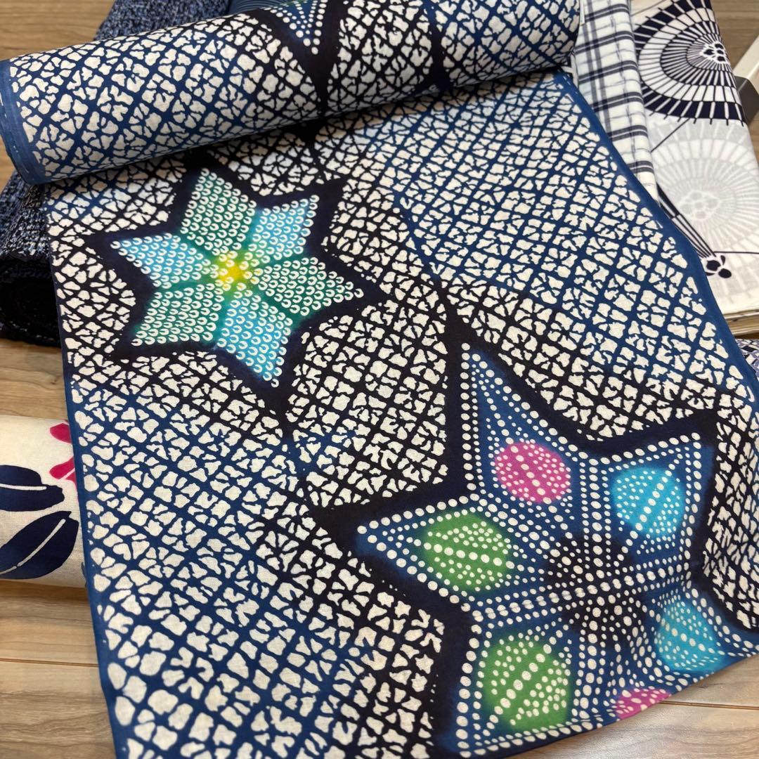 H格安 リメイク用　素材　 まとめ売り　着物　和服　10点　本染　浴衣　反物　星
