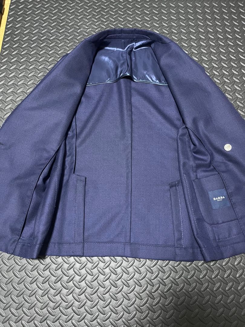 BARBA バルバ 46 ダブルブレスト ジャケット 4ボタン　ネイビー