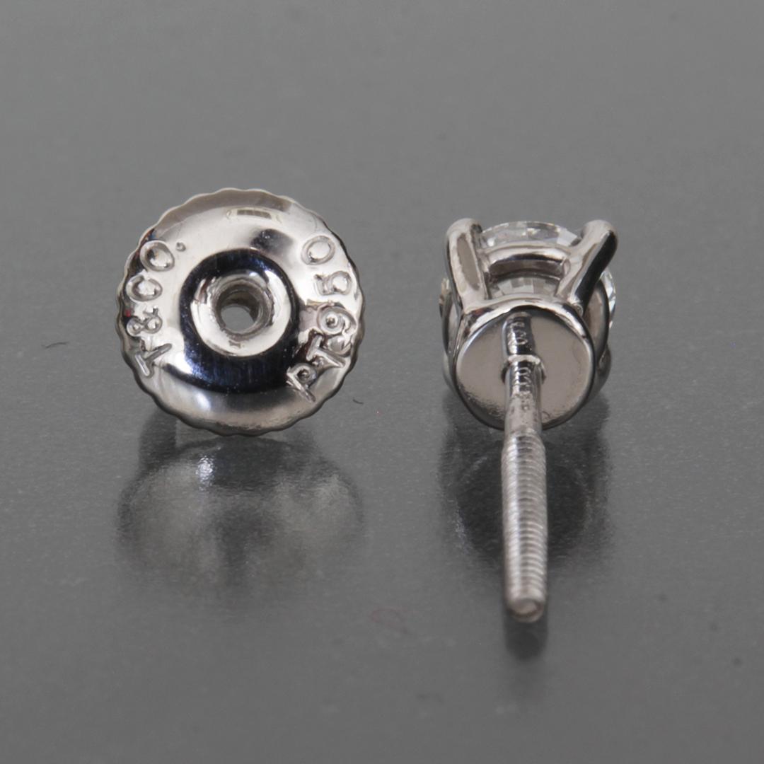 ティファニー ダイヤ スタッド ピアス pt950 4mm 片方のみ 箱 仕上済