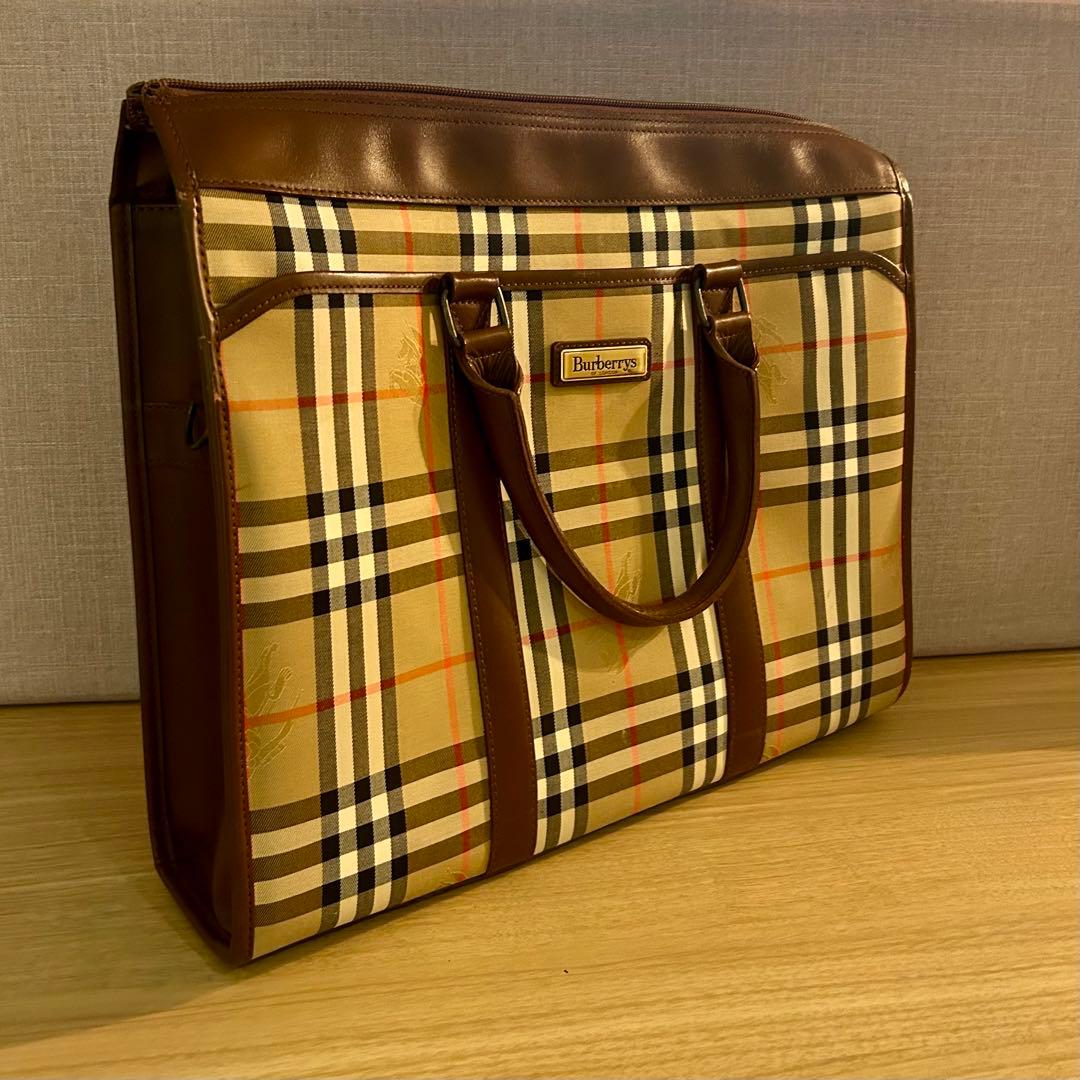 バーバリー A4 ビジネスバッグ ブリーフケース ノバチェック シャドーホース