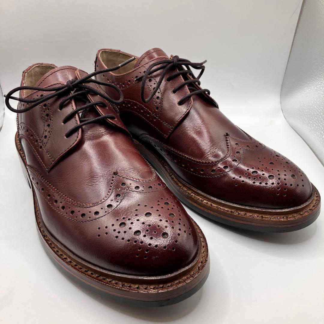 リ*ウ様 ☆新品☆ WALLSALL ウィングチップレザーシューズ WINE 4