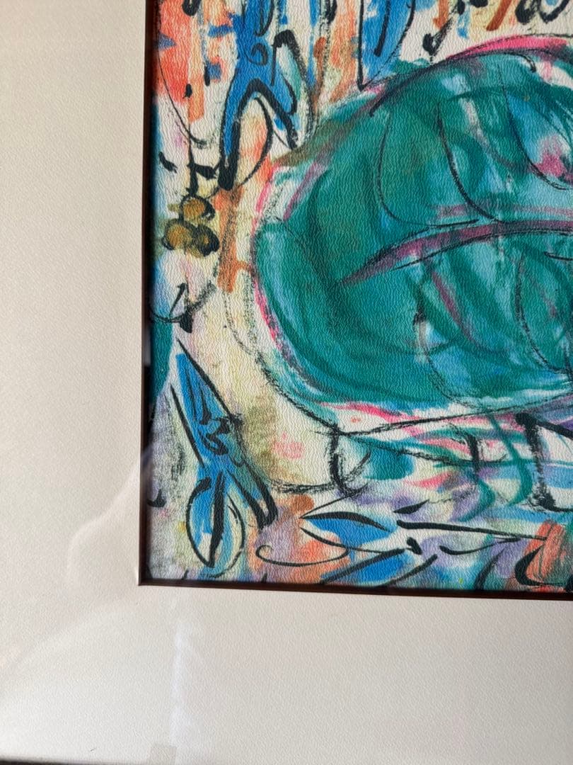 【棟方志功】青裳施無畏図 染作 板画 額装 大型 サイズ 79cm× 97cm