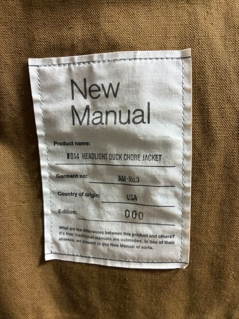 ジャケット・アウター new manual HEAD LIGHT DUCK CHORE JACKET