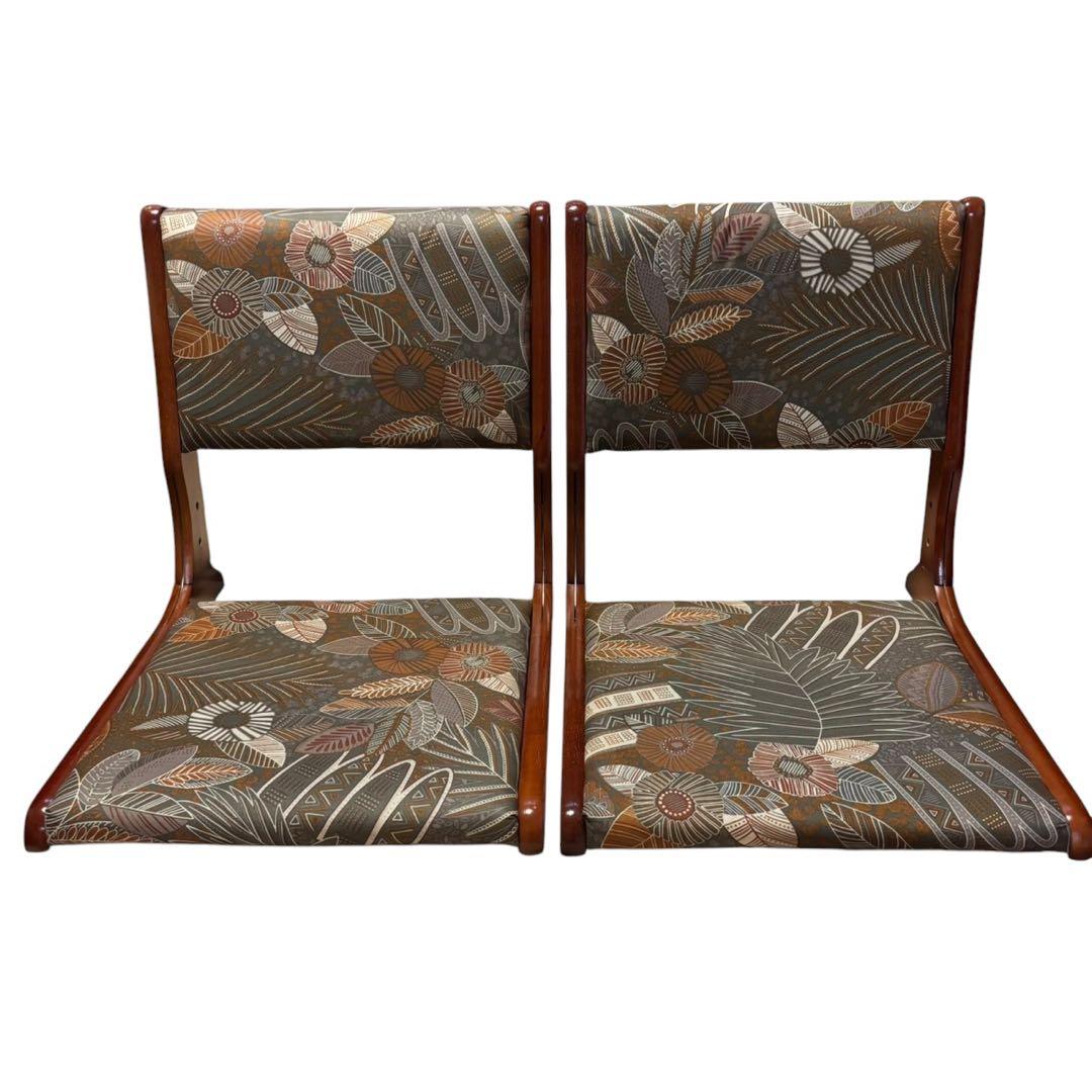 折りたたみ座椅子 天然木 2脚セット