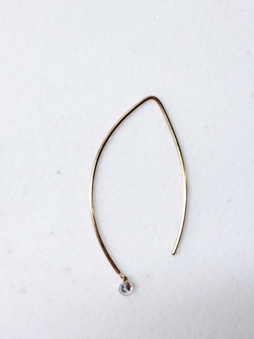 アーカー AHKAH ベアリーフピアス【片耳】K18 ダイヤモンド ゴールド