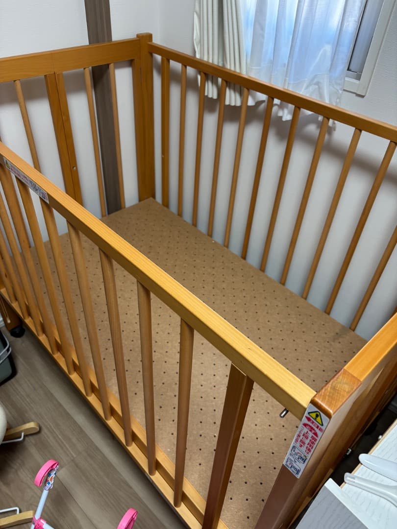 ベビーベッド　石崎家具「ワンタッチハイベッド　クール」