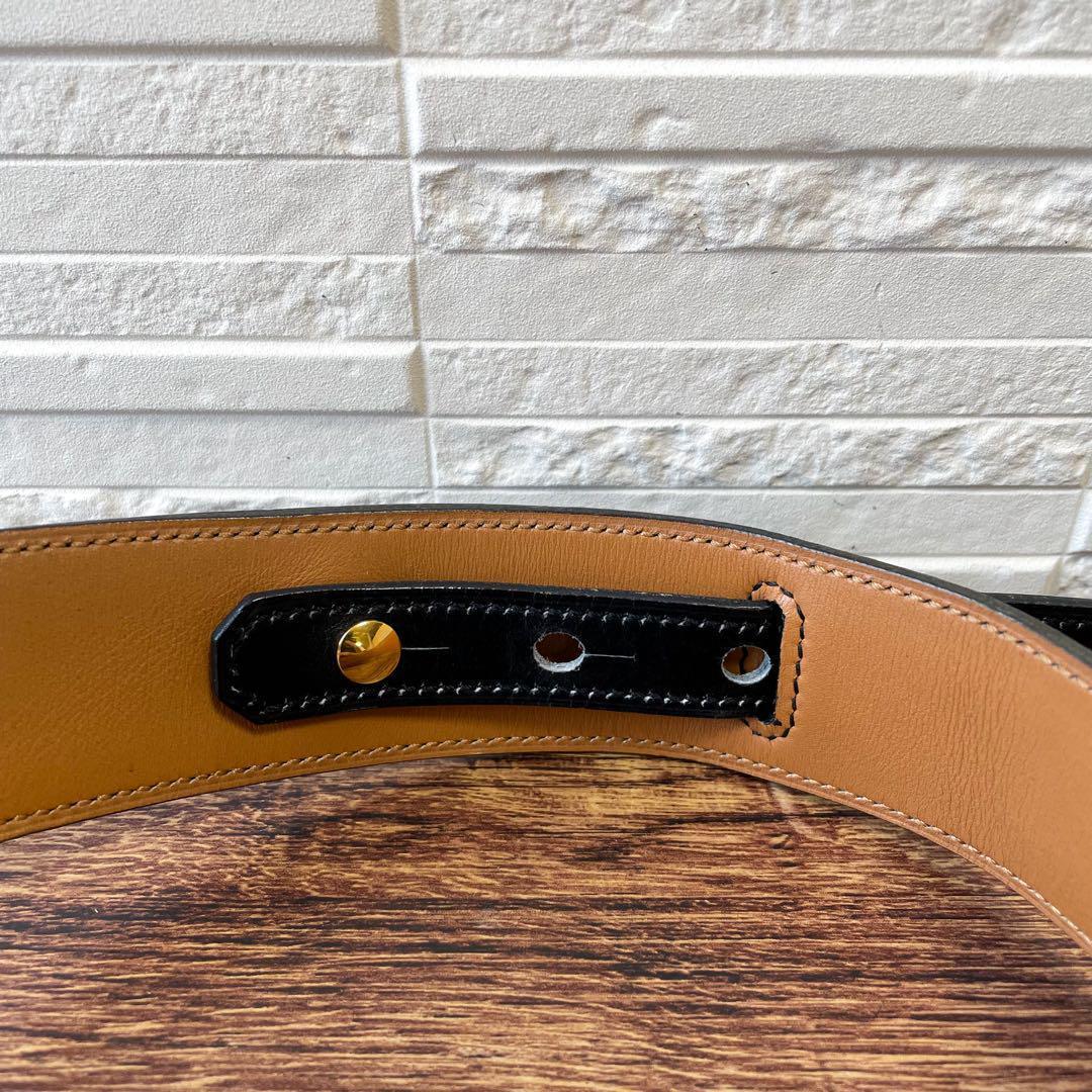 良品 エルメス ケリー ベルト レザー ゴールド 金具 ターンロック